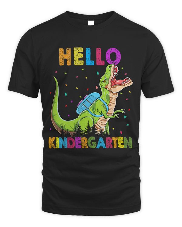 Hello Kindergarten Grade Dinosaur Back To School Trex Boys