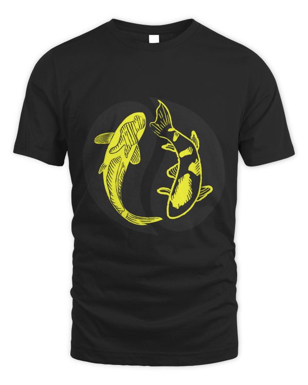 Yin Yang Koi Fish Duality and Balance Meditation Graphic