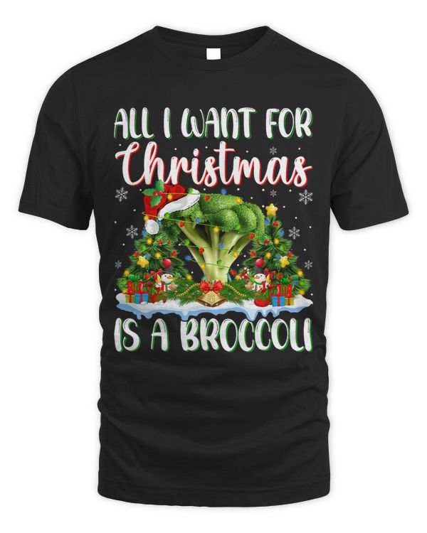 Xmas Lighting Santa All I Want For Christmas Is A Broccoli