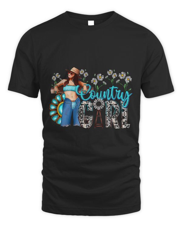 Western Country Girl Turquoise Floral Gemstone Cowgirl Gift
