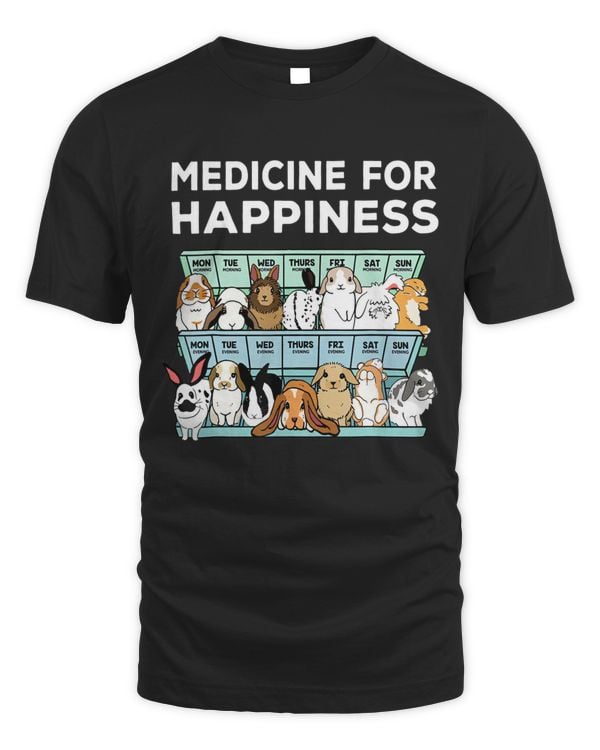 Medicine for happiness bunny tees