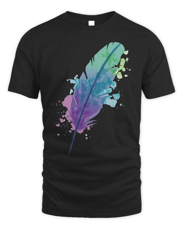 Womens Feather Watercolor Art Writing Poet Poetry Writer Gift