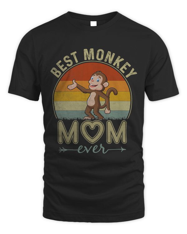 Womens Best Monkey Mom Ever Retro Design Cute Mom Mothers Day