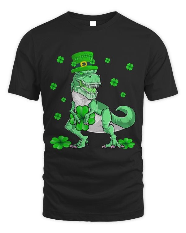 Happy St Patricks Day Dabbing Dinosaur Shamrock