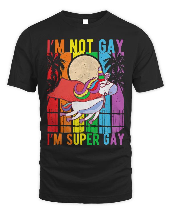 Im Not Gay Im Super Gay Funny Unicorn LGBTQ Pride Flag