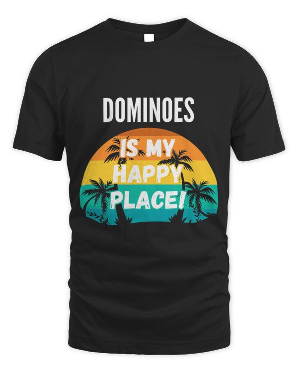 Dominoes Is My Happy Place Vintage Retro Sunset Design