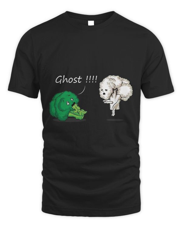 Funny Scared Broccoli by Ghost Cauliflower Funny Vegetarian