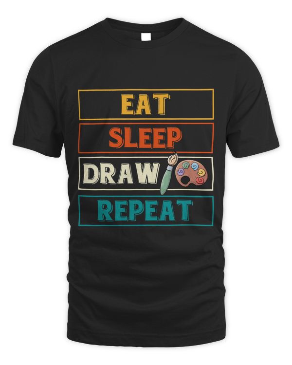 Eat Sleep Draw Repeat Funny Doodling Sketch Drawing Artist
