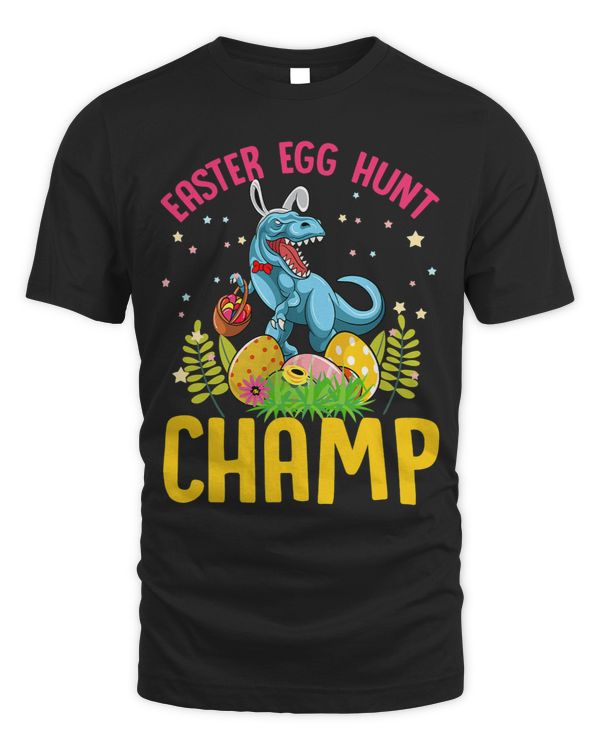 Happy Easter TRex Dinosaur Bunny Ears Easter Egg Hunt Champ