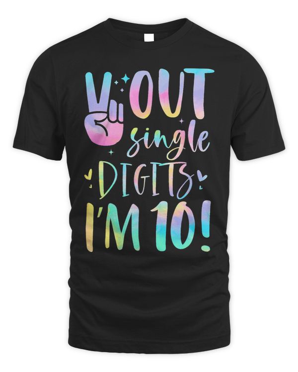 Funny Peace Out Single Digits Im 10 Year Old 10th Birthday