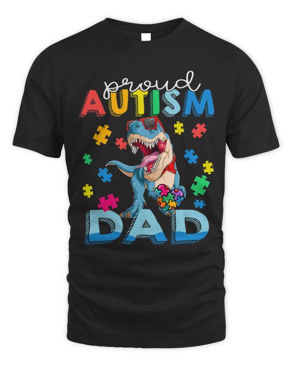 Proud Autism Dad Dinosaur Autism Awareness