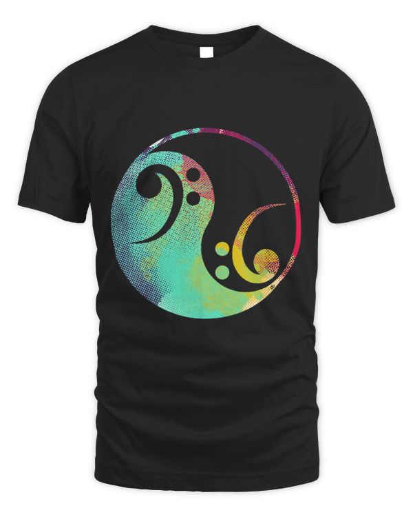 Retro Bass Clef Yin and Yang Bass Guitar Player Guitarist
