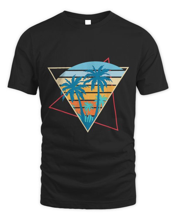 Retro Beach Sunset Vacation Palm Trees Tropical Summer