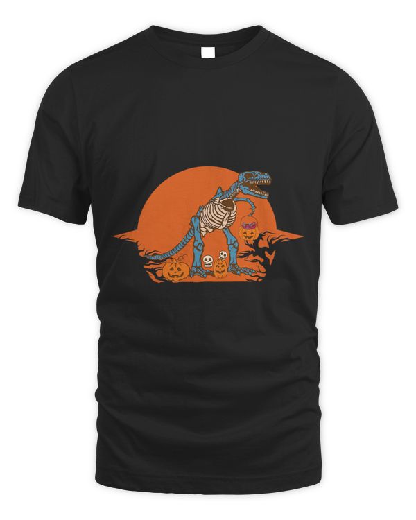 Skeleton Riding Mummy Dinosaur T rex Halloween Funny Pumpkin 6