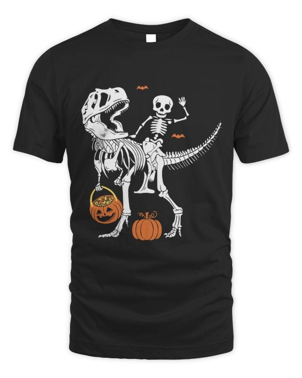 Skeleton Riding Tyrannosaurus Rex Halloween Funny Pumpkin