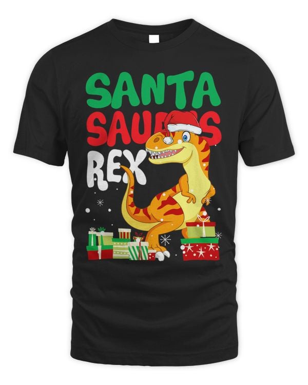 Santasaurus Rex Funny Christmas TRex Dinosaur Santa Kids 3