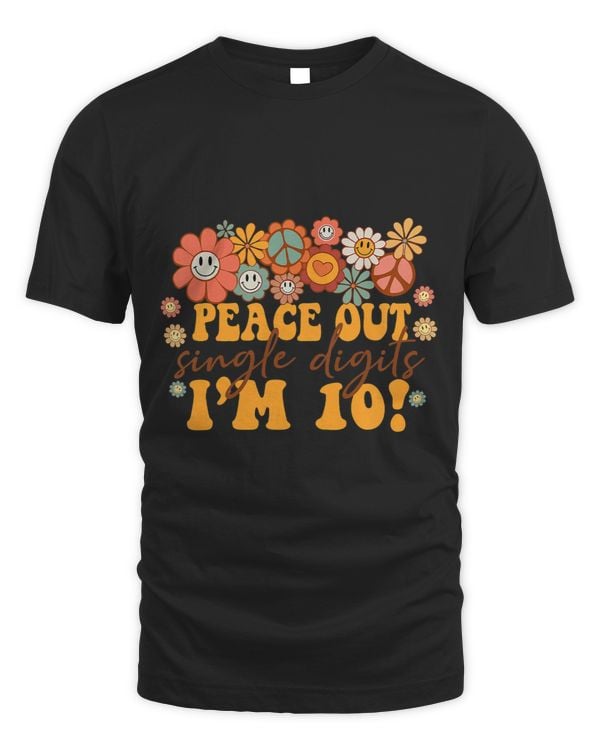 Kids Peace Out Single Digits Im Ten 10th Birthday Double Digits