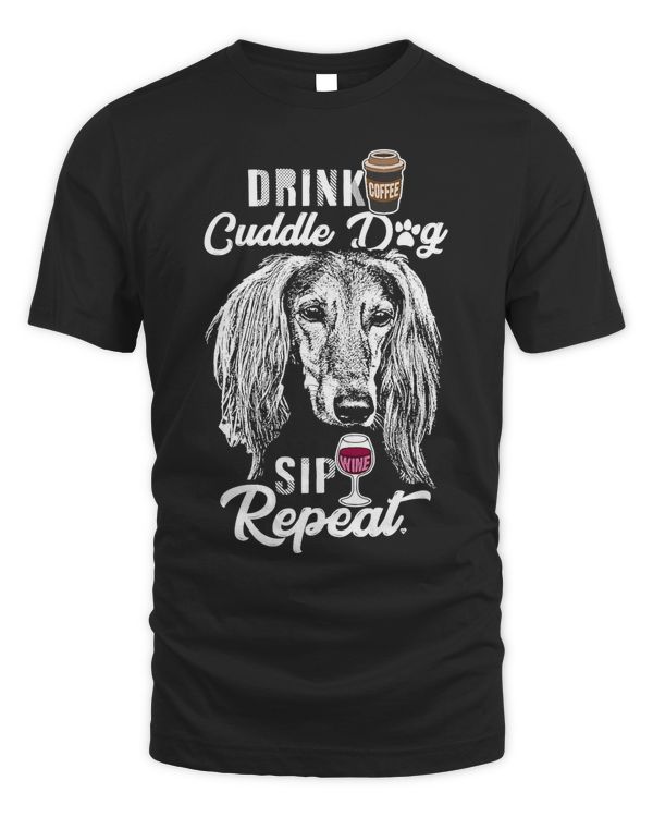 Drink, Cuddle, Sip, Repeat Saluki T-Shirt