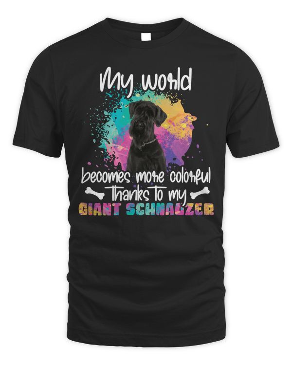 Colorful world giant schnauzer dog dogs paws dog mom Pullover Hoodie