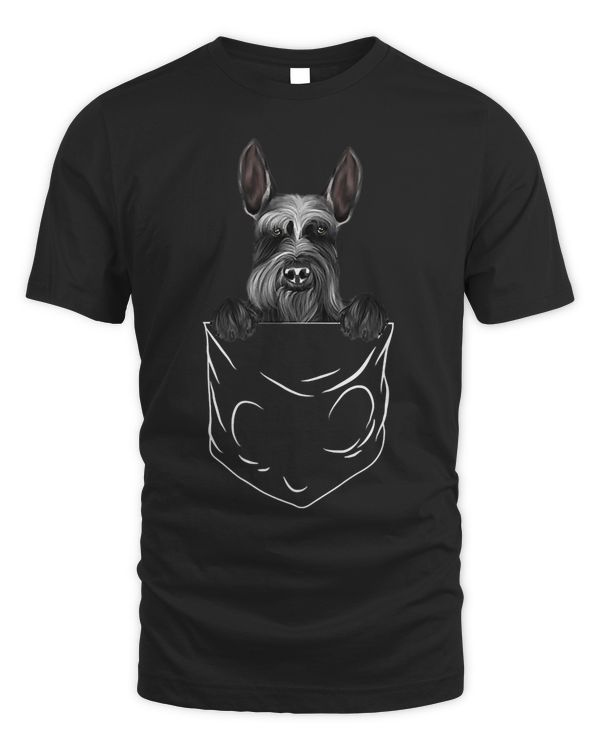 Dog In Pocket Giant Schnauzer Funny Dog Lover T-Shirt