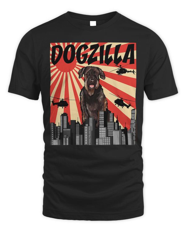 Funny Retro Japanese Dogzilla Giant Schnauzer T-Shirt
