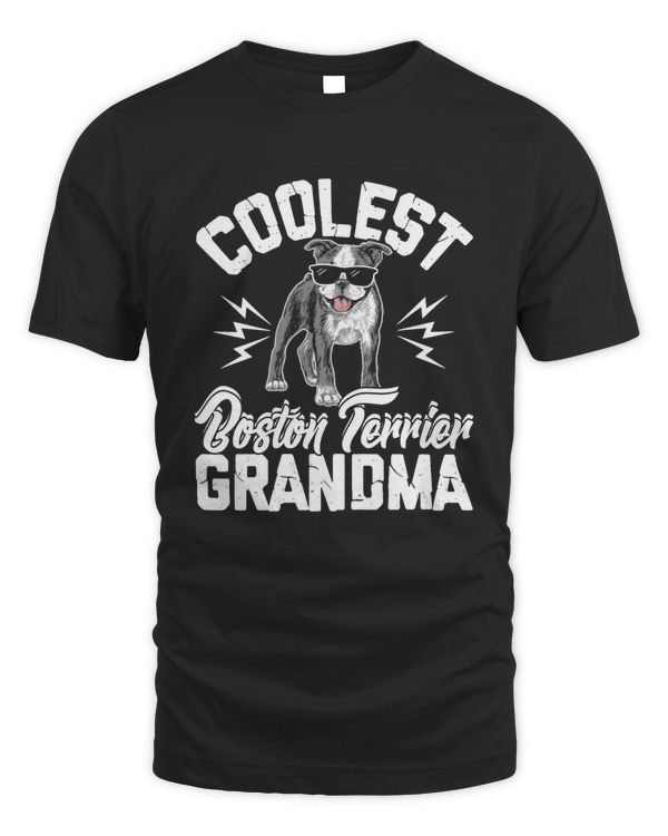 Coolest Boston Terrier Grandma Funny Dog Gift Shirt