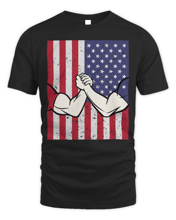 Arm Wrestling Shirt Patriotic Gifts Flag