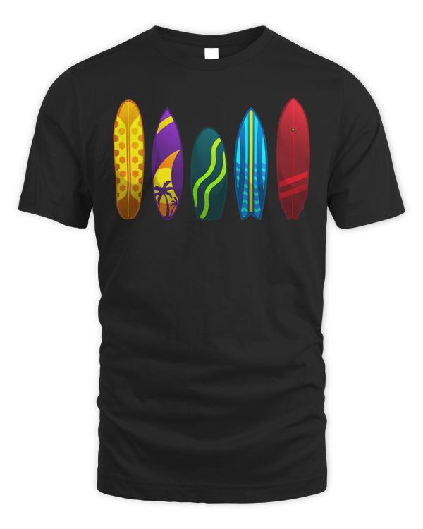 Funny Surfboard Design For Men Women Surfing Surfboarders T-Shirt