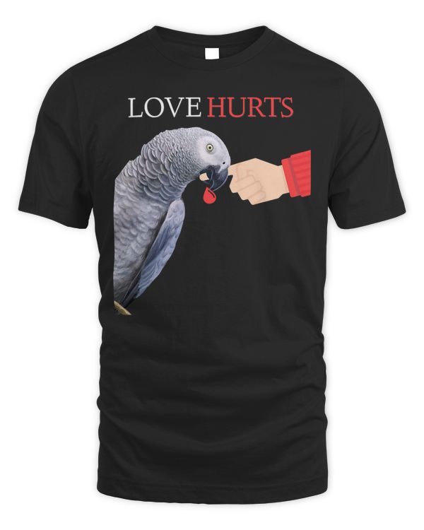 African Grey Love Can Hurt Parrot T-Shirt