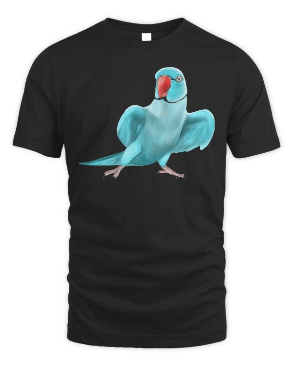 Blue Indian Ringneck Parrot bird T-Shirt