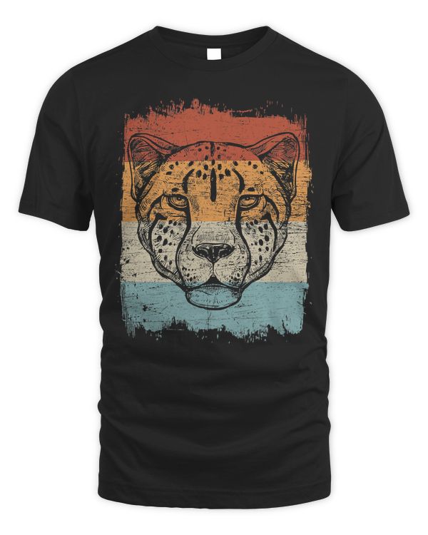 Cheetah Cheetah face vintage retro T-Shirt