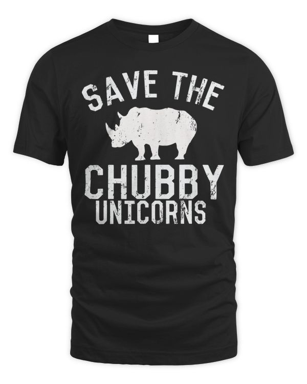Funny Save the Chubby Unicorns Fat Rhino Vintage T-Shirt