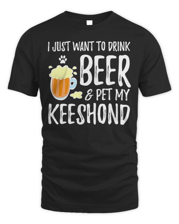 Beer and Keeshond Shirt Funny Dog Mom or Dog Dad Gift Idea T-Shirt