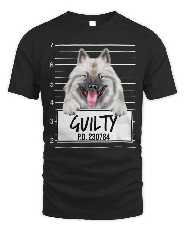 Funny Keeshond Mugshot Guilty Dog T-Shirt