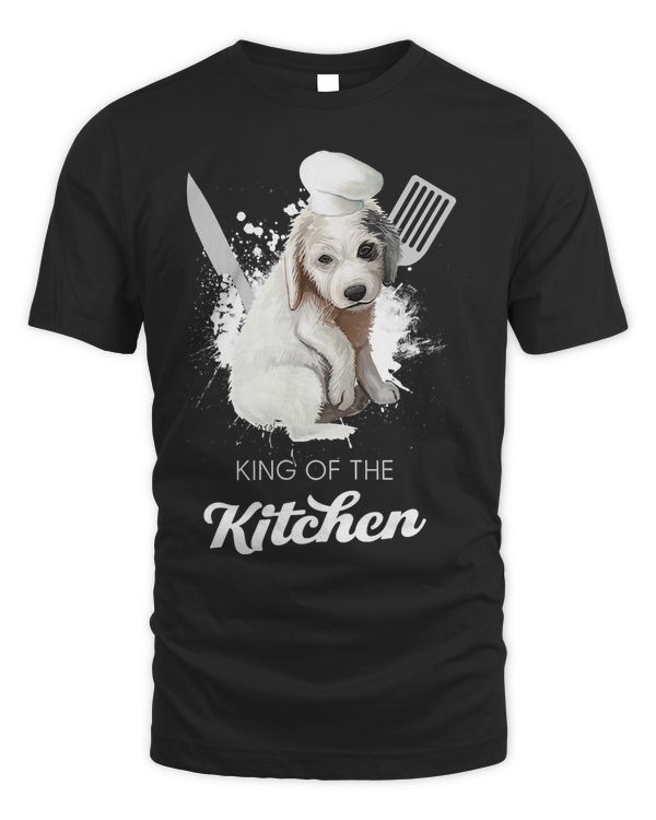 Briard Puppy King of the Kitchen Funny Cooking Dog Chef T-Shirt