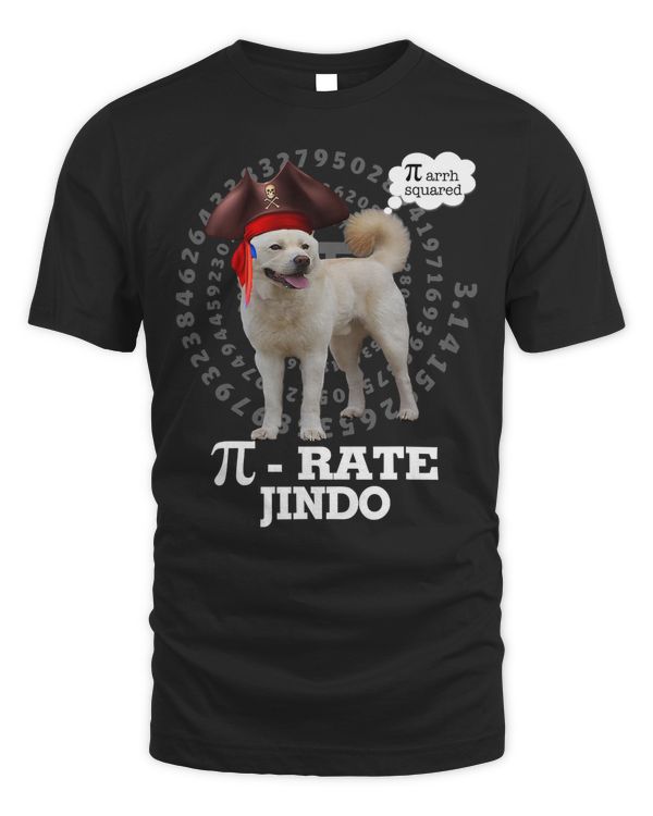 Jindo Dog Pirate Costume Pi Day Gift T-Shirt