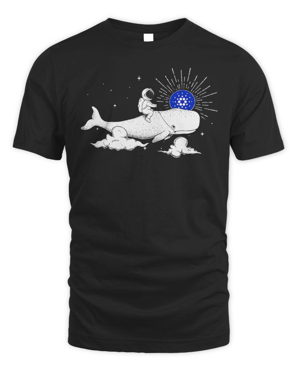 Cryptocurrency Talk - Cardano To The Moon Whale Space Man T-Shirt