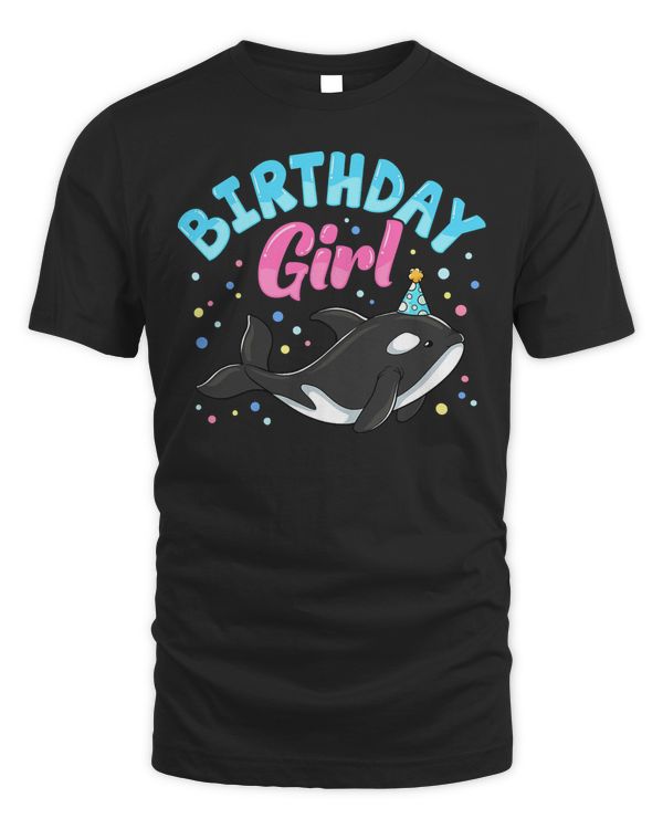 Cute Orcas Killer Whale Birthday Girl Party T-Shirt