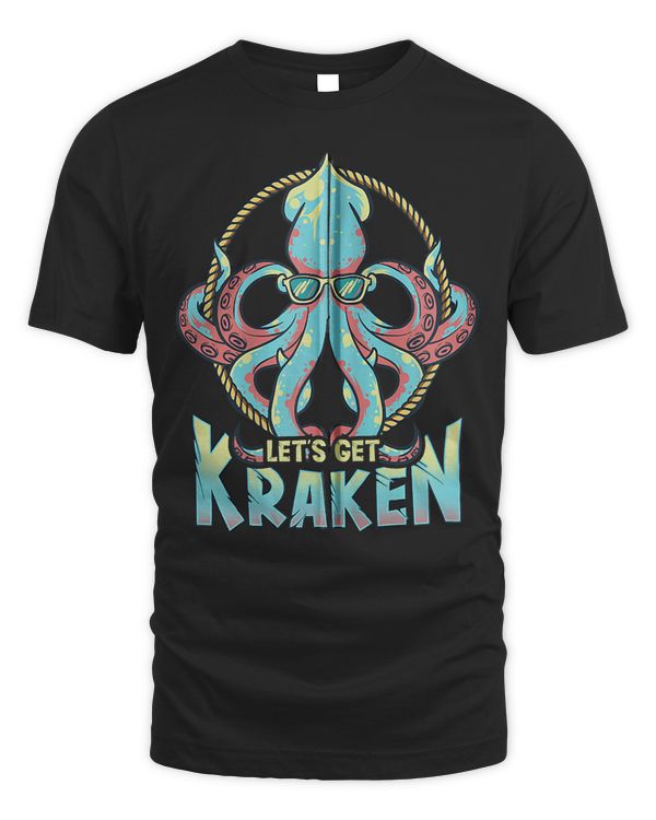 Funny Giant Squid Octopus Marine Biology Lets Get Kraken Zip Hoodie