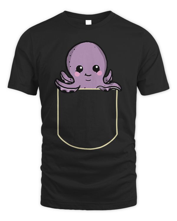 Funny Octopus In The Pocket Gift Kraken Pocket T-Shirt