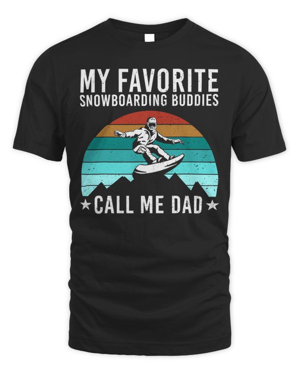 Funny Snowboarding Art Dad Men Father Snowboard Snowboarder T-Shirt