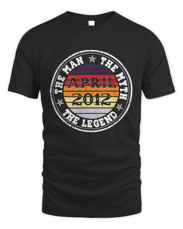 Mens Man Myth Legend April 2012 10th Birthday Gift 10 Years Old T-Shirt