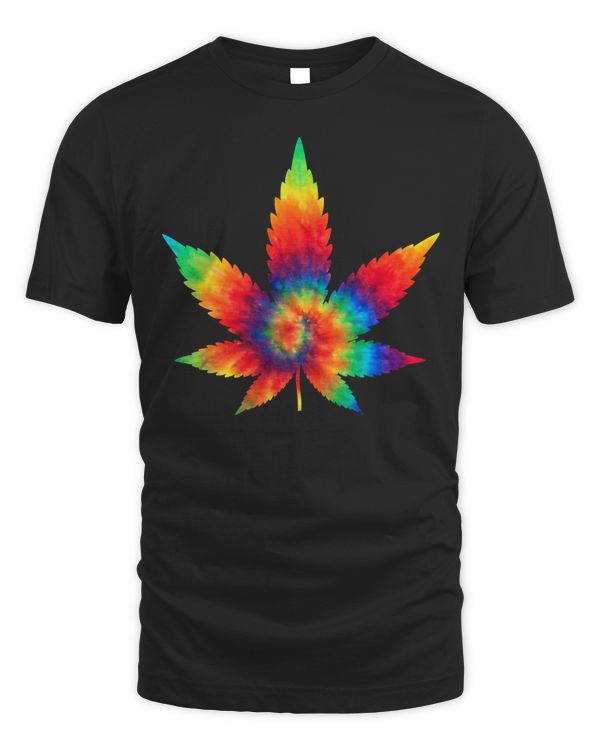 Cannabis T-Shirt - Weed Tie Dye Hippie Stoner Shirt Gift T-Shirt
