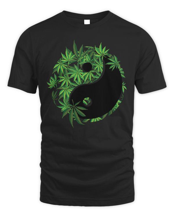Cool Ying Yang Weed Gift For Yoga Cannabis Lover Men Women Pullover Hoodie