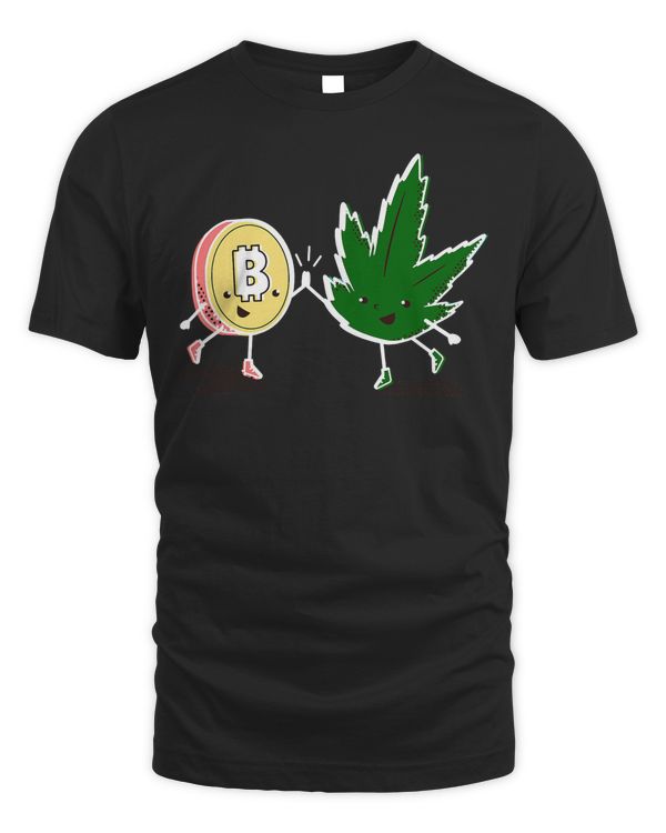 Funny Bitcoin & Weed Vintage Cryptocurrency Miner Apparel T-Shirt