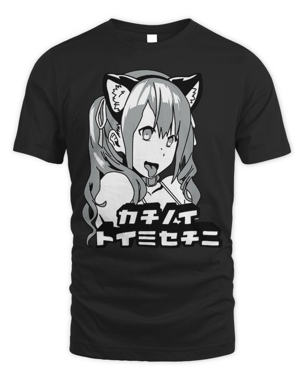 Anime Lewd Ahegao Neko Japanese Cat Ears Weaboo Foxy Sexy T-Shirt