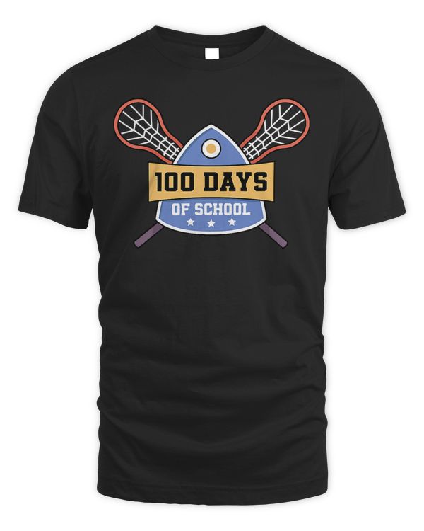 100 Days Of School Lacrosse For Teacher Students T-Shirt