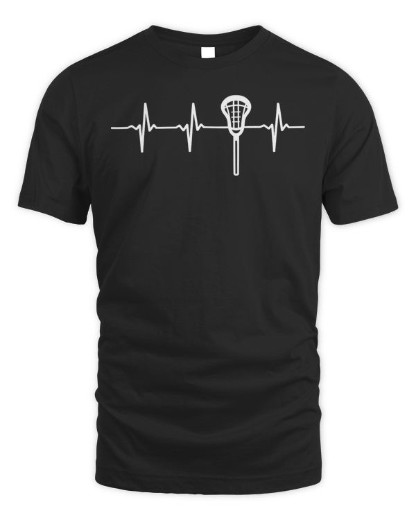 Funny Heartbeat Lacrosse Player T Shirt Gift Dad Mom Love