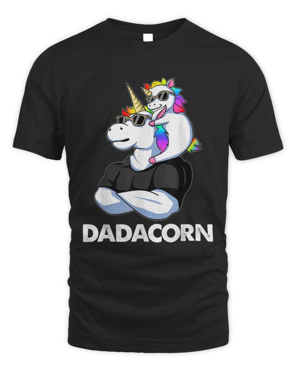 Dadacorn - Unicorn Dad and Baby Christmas Papa Father's Day T-Shirt