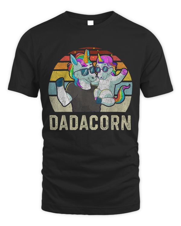 Dadacorn Unicorn Dad Papa Retro Vintage Fathers Day Gift T-Shirt